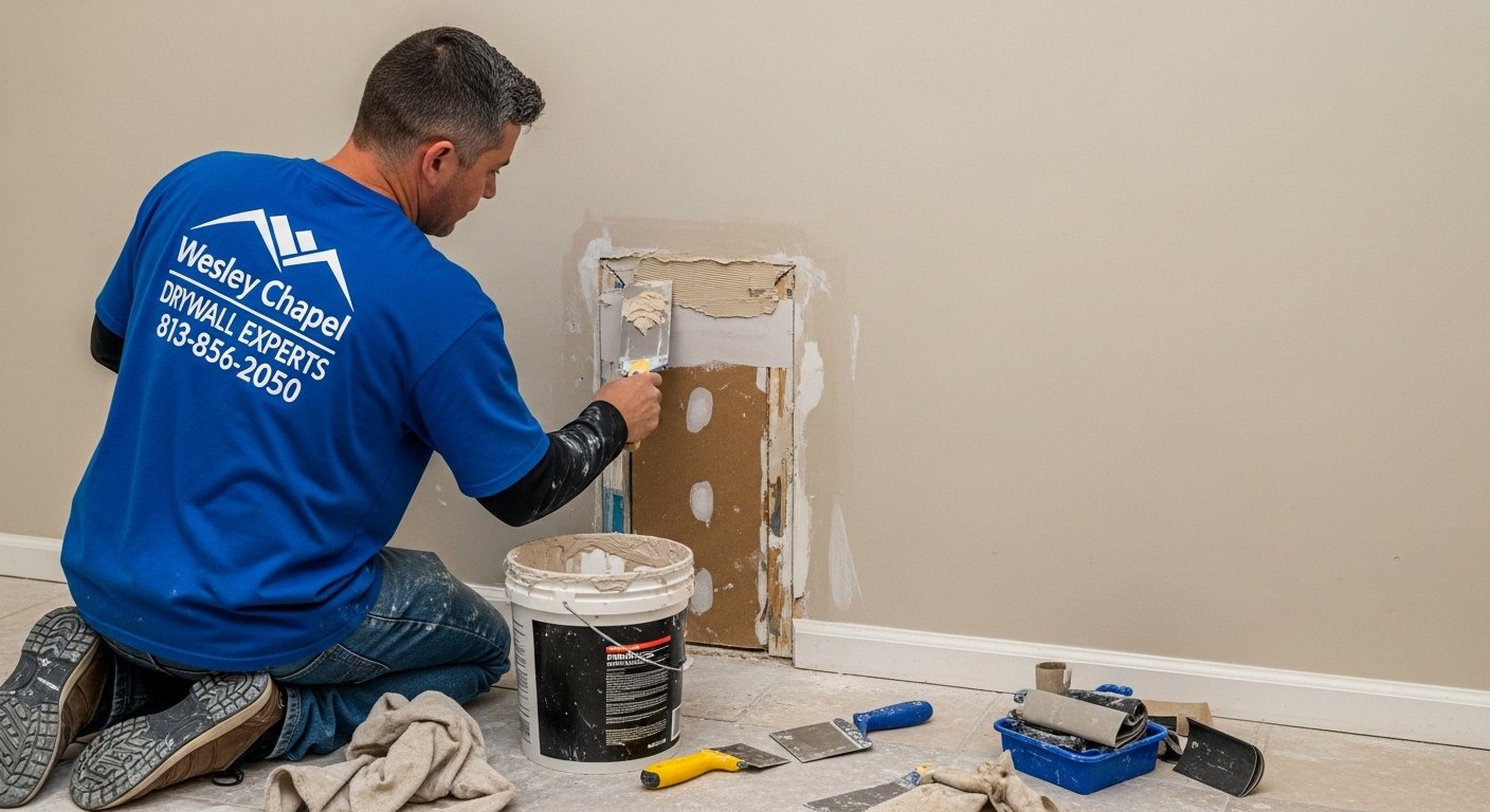 burst pipe drywall emergency repair photo