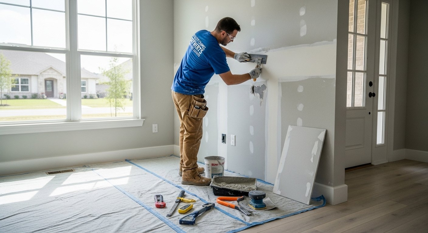 roof leak ceiling drywall emergency repair photo