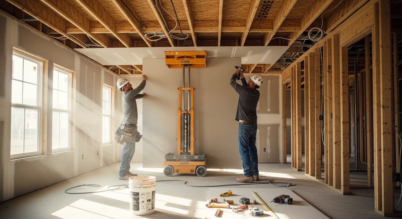 storm damaged drywall restoration photo
