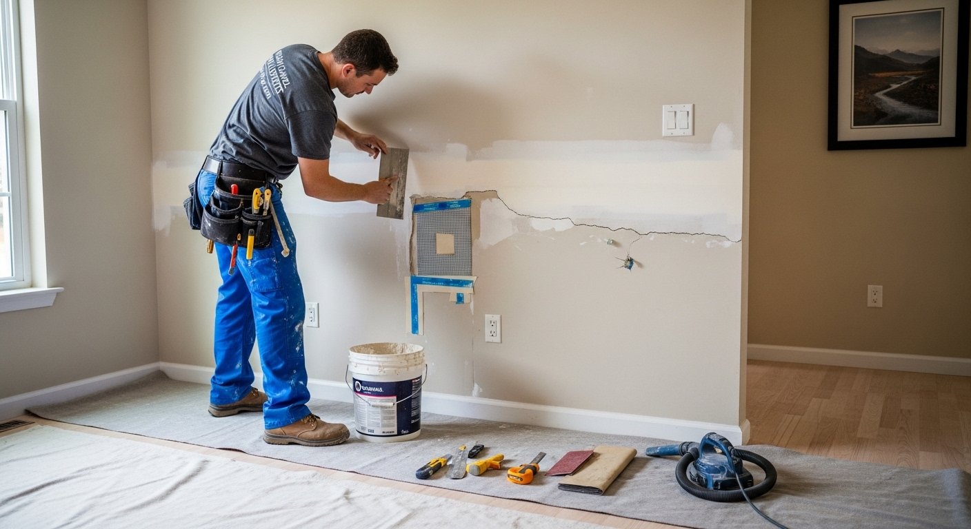 emergency drywall repair after hurricane photo