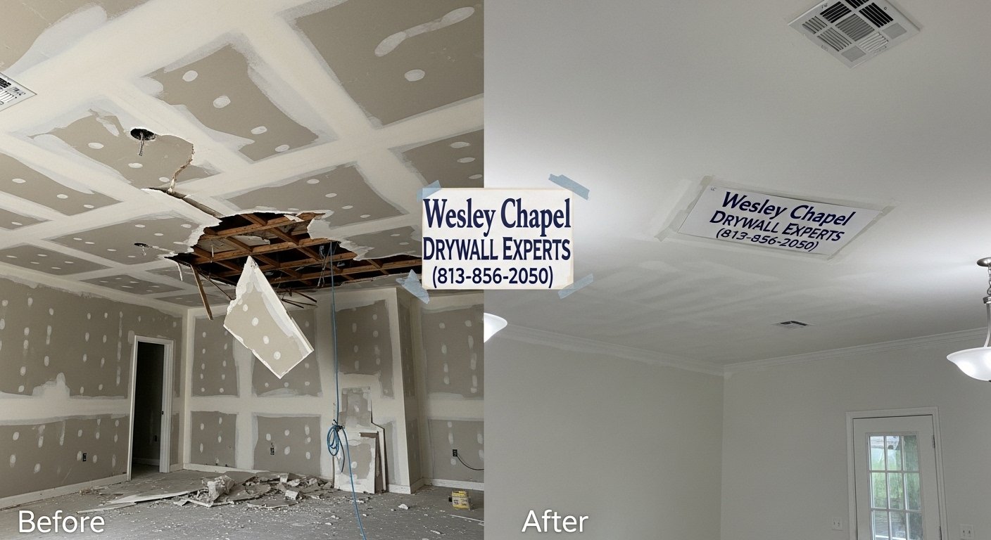 drywall damage from plumbing leak photo